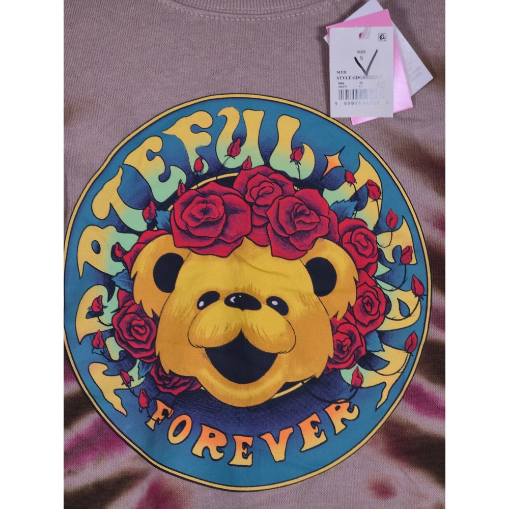 Grateful Dead Dancing Bear Tie Dye Long Sleeve Crewneck Sweatshirt Women's Sz S - Picture 2 of 8